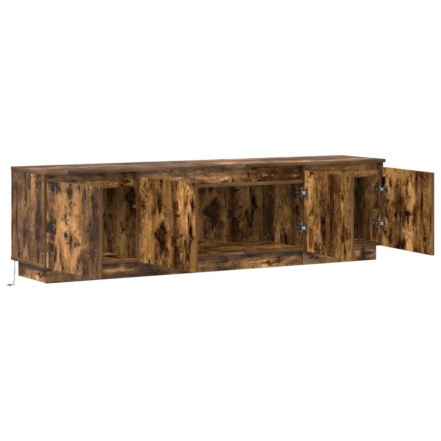 Meuble TV Chêne fumé 180 x 38 x 49 cm Bois d'ingénierie - 6