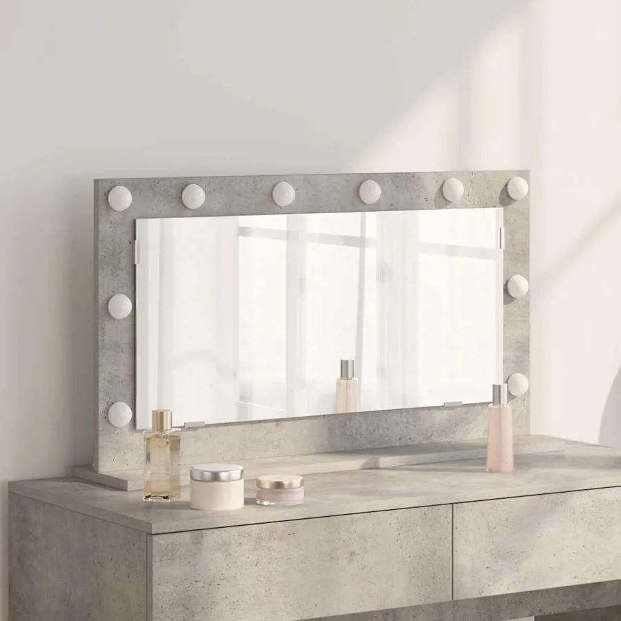 Miroir de vanité Rectangulaire Gris béton 80 x 45 x 18 cm