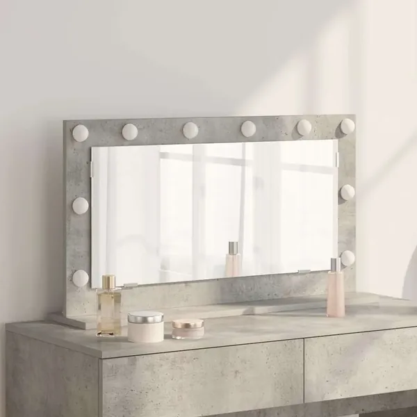 Miroir de vanité Rectangulaire Gris béton 80 x 45 x 18 cm