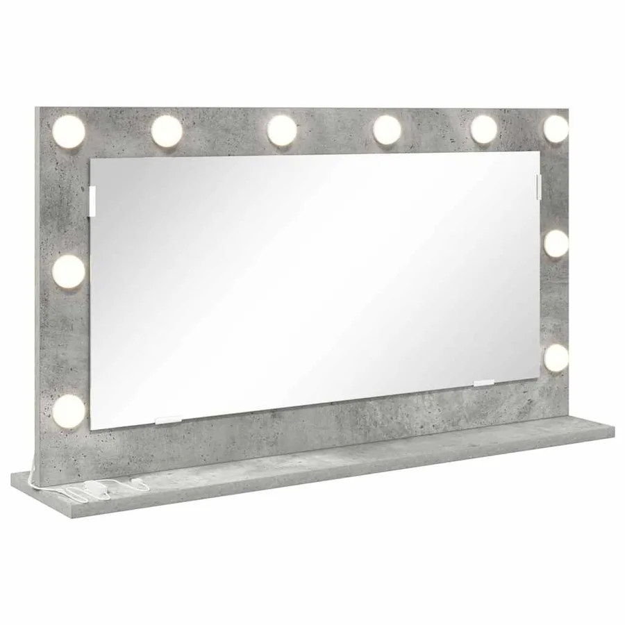 Miroir de vanité Rectangulaire Gris béton 80 x 45 x 18 cm - 2