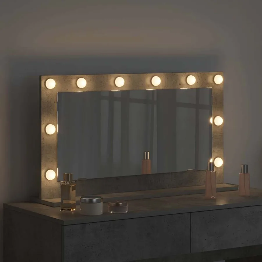 Miroir de vanité Rectangulaire Gris béton 80 x 45 x 18 cm - 3