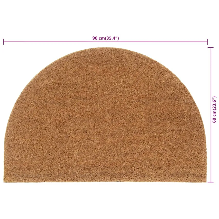 Tapis de porte naturel demi-rond 60x90cm fibre de coco touffeté - 5