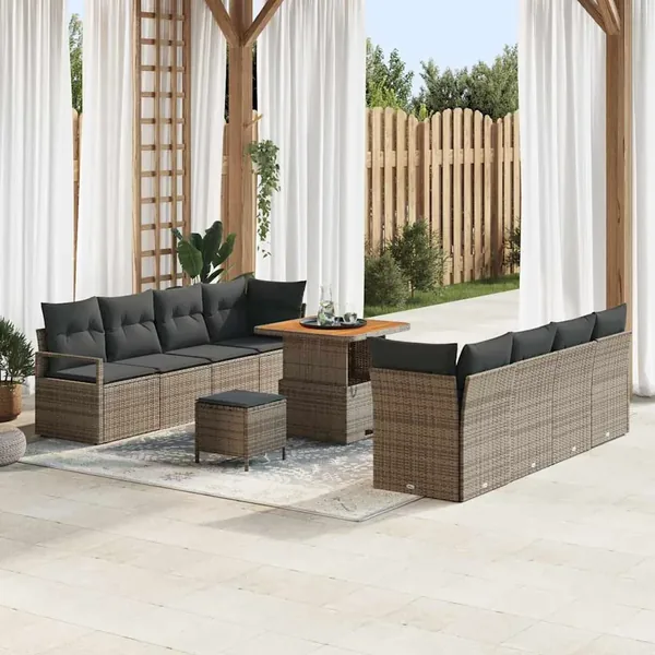Ensemble de canapé de jardin avec coussin Gris 80 x 80 x 71 cm