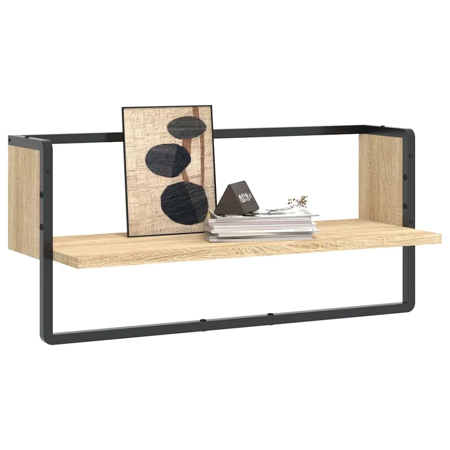 Étagère murale avec barre chêne sonoma 65x25x30 cm - 3