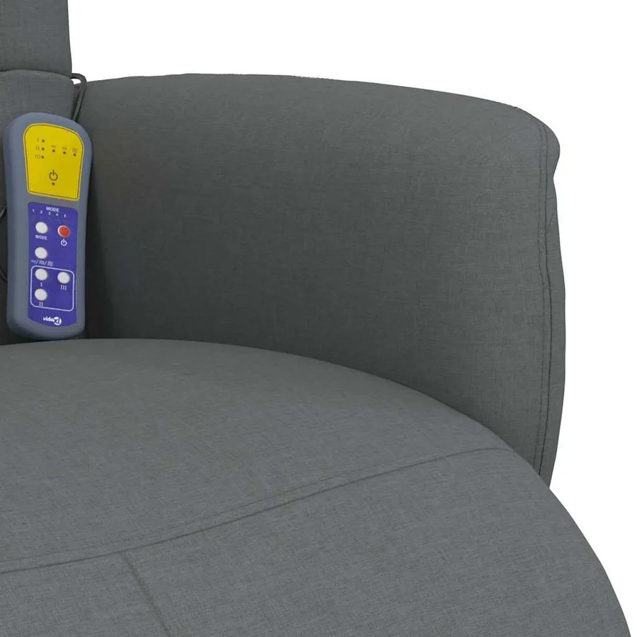 Fauteuil inclinable de massage et repose-pieds gris foncé tissu - 8