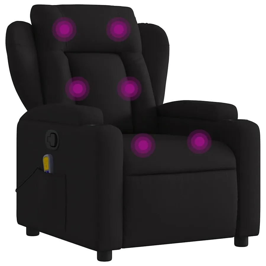 Fauteuil de massage inclinable noir tissu - 2