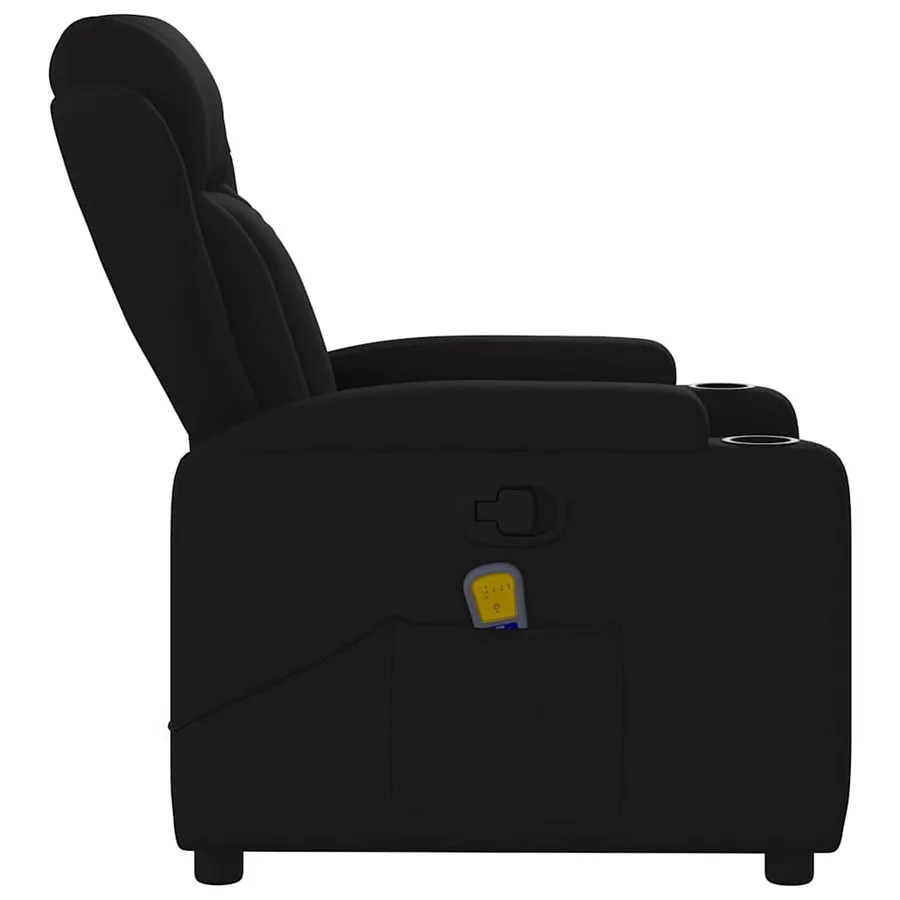 Fauteuil de massage inclinable noir tissu - 8