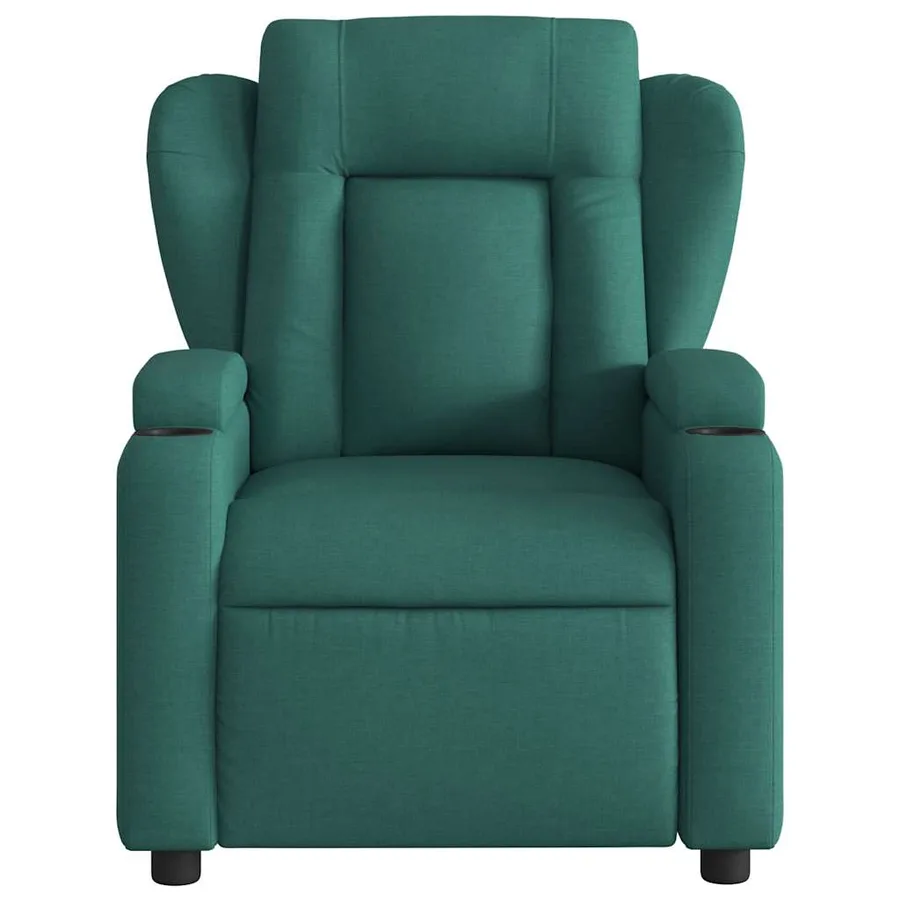 Fauteuil inclinable de massage vert foncé tissu - 7