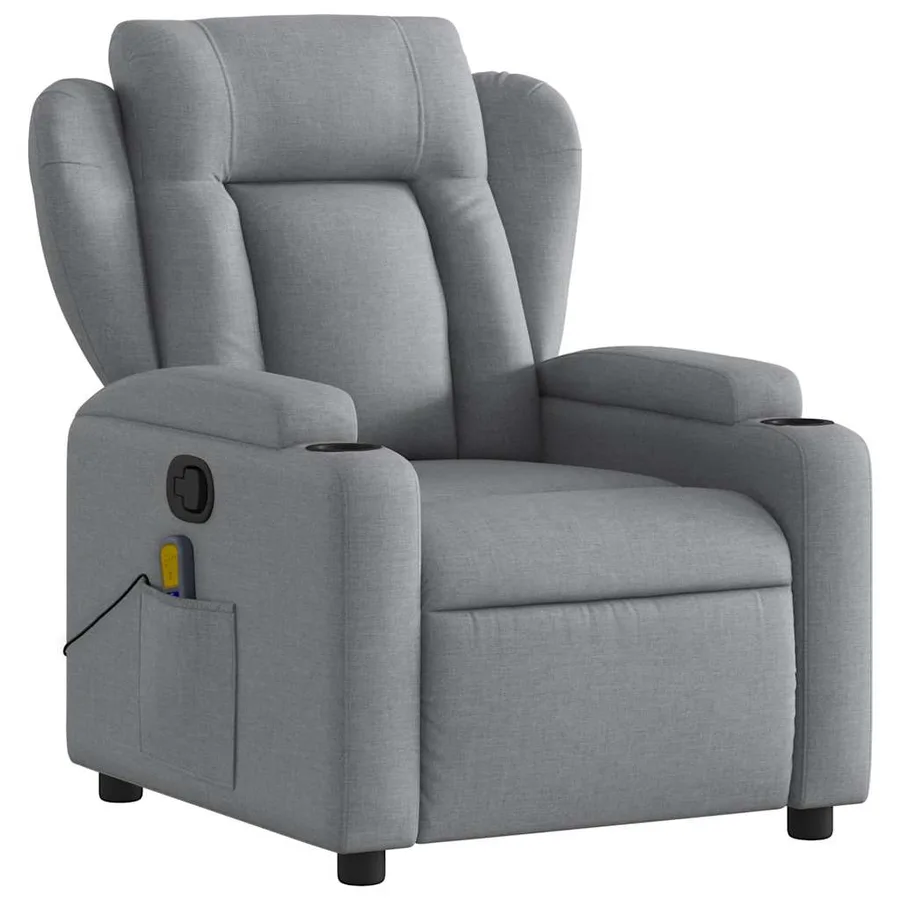 Fauteuil de massage inclinable Gris clair Tissu - 4