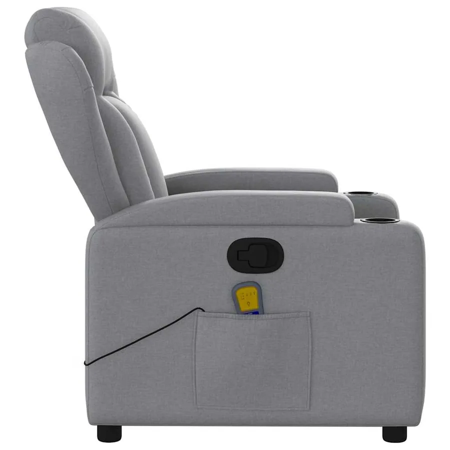 Fauteuil de massage inclinable Gris clair Tissu - 9