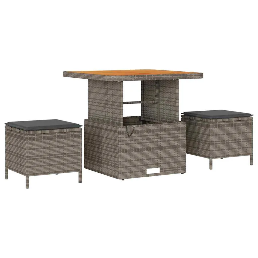 Ensemble de canapé de jardin 13 pcs Gris Poly rotin - 6
