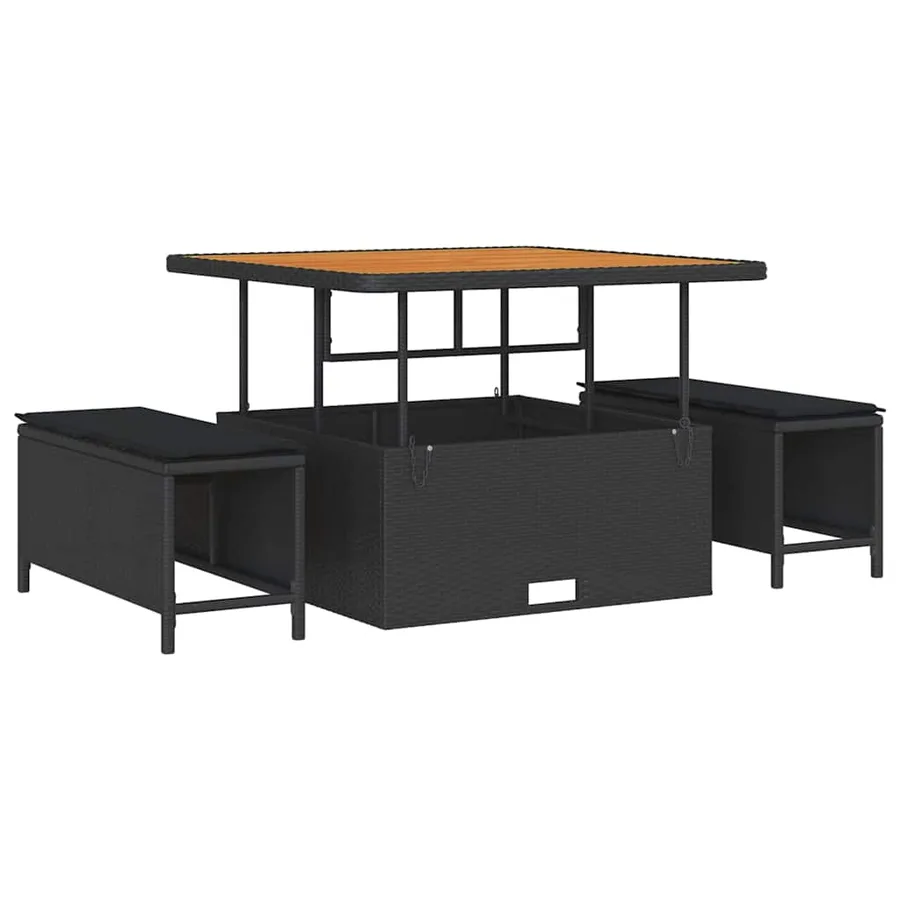 Ensemble de canapé de jardin 13 pcs Noir Poly rotin - 6