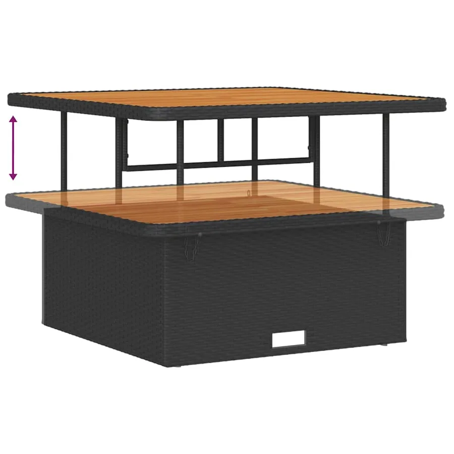 Ensemble de canapé de jardin 12 pcs Noir Poly rotin - 12