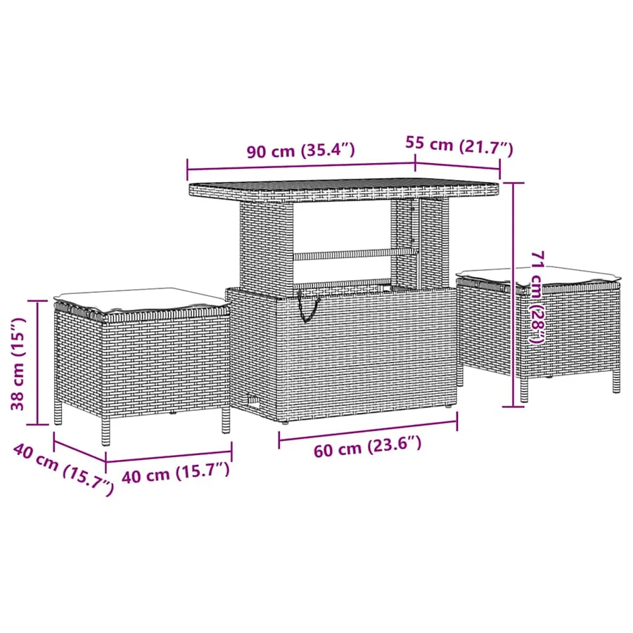 Ensemble de canapé de jardin 13 pcs Gris Poly rotin - 14
