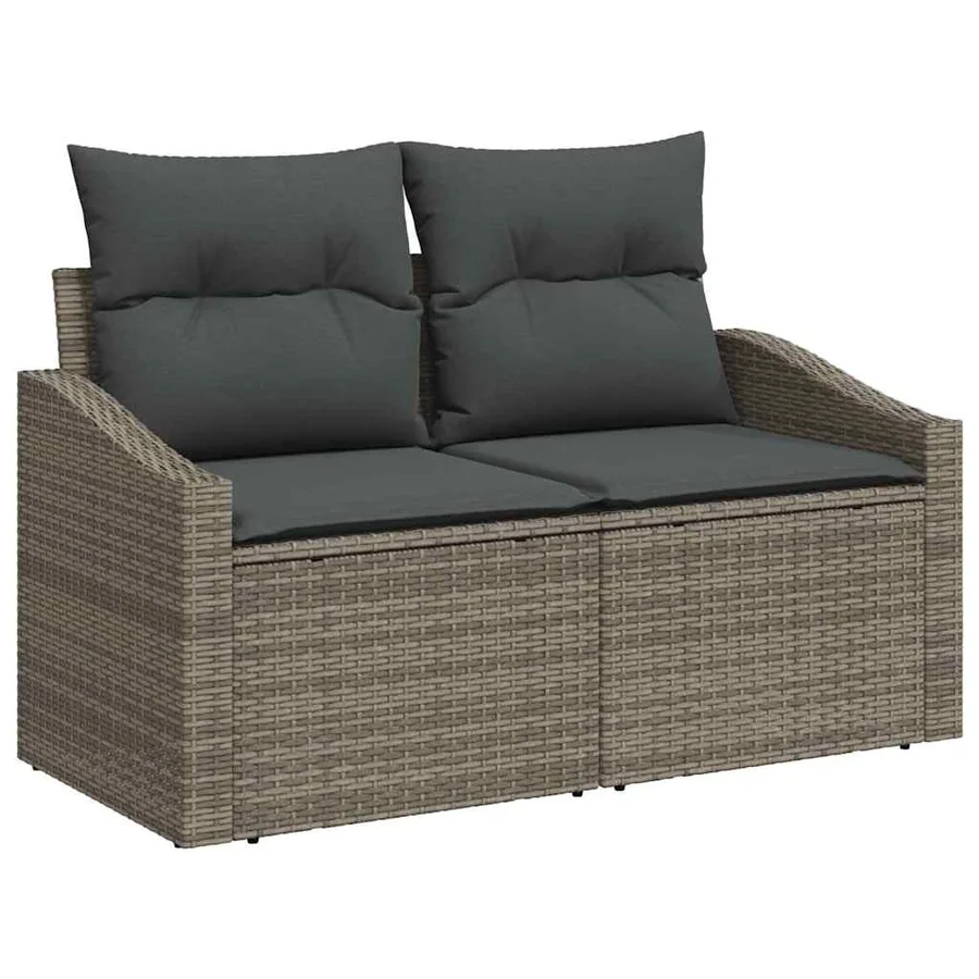 Ensemble de canapé de jardin 13 pcs Gris Poly rotin - 5