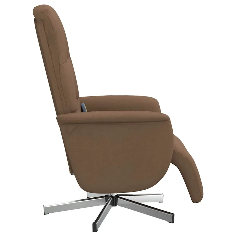 Fauteuil inclinable de massage avec repose-pieds marron tissu - 5