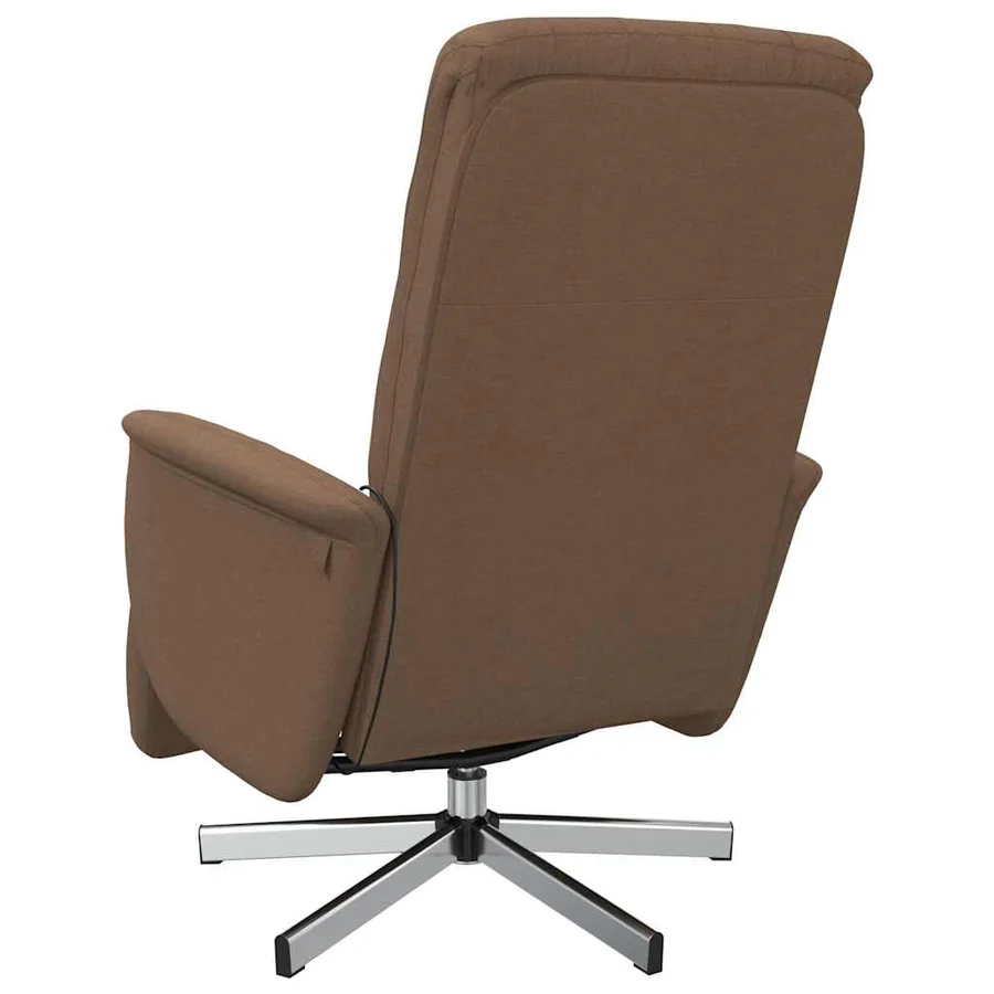 Fauteuil inclinable de massage avec repose-pieds marron tissu - 6