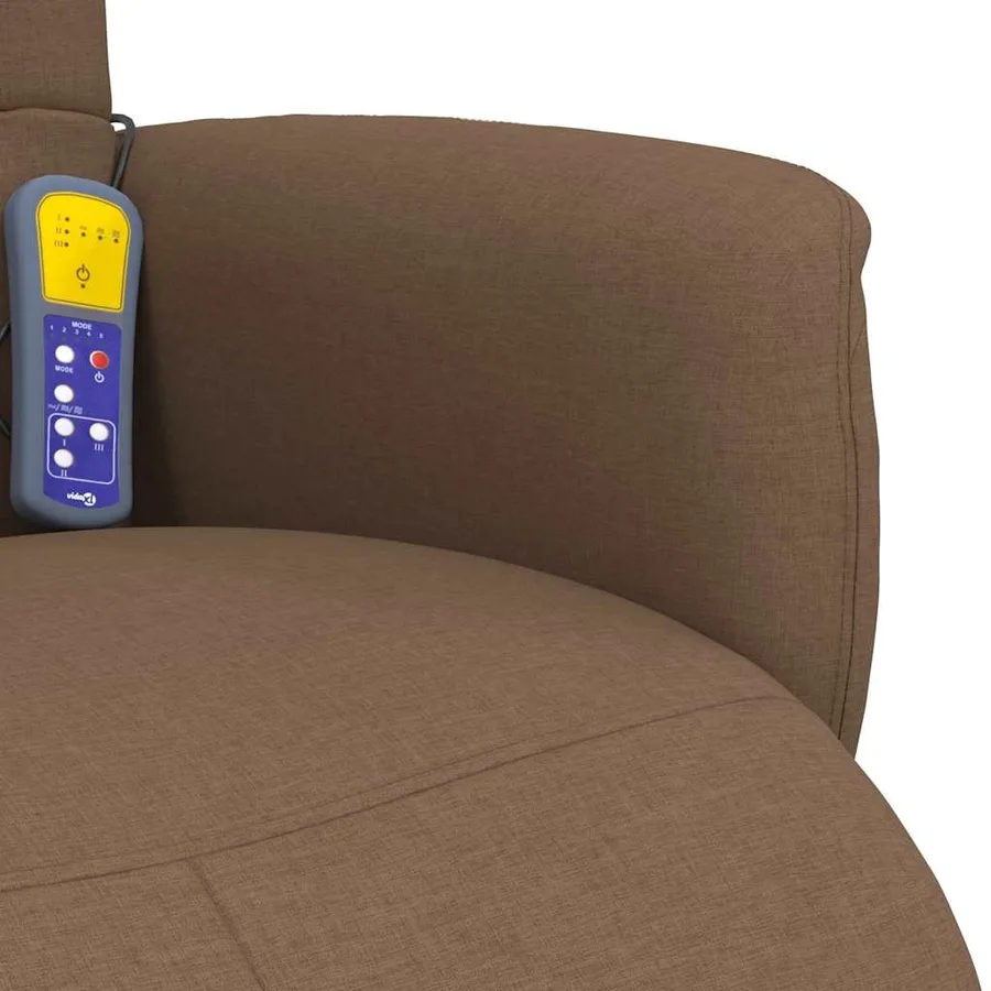 Fauteuil inclinable de massage avec repose-pieds marron tissu - 8