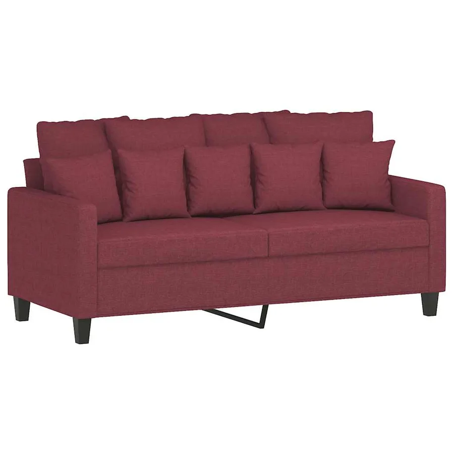 Canapé à 2 places Rouge bordeaux 140 cm Tissu - 2