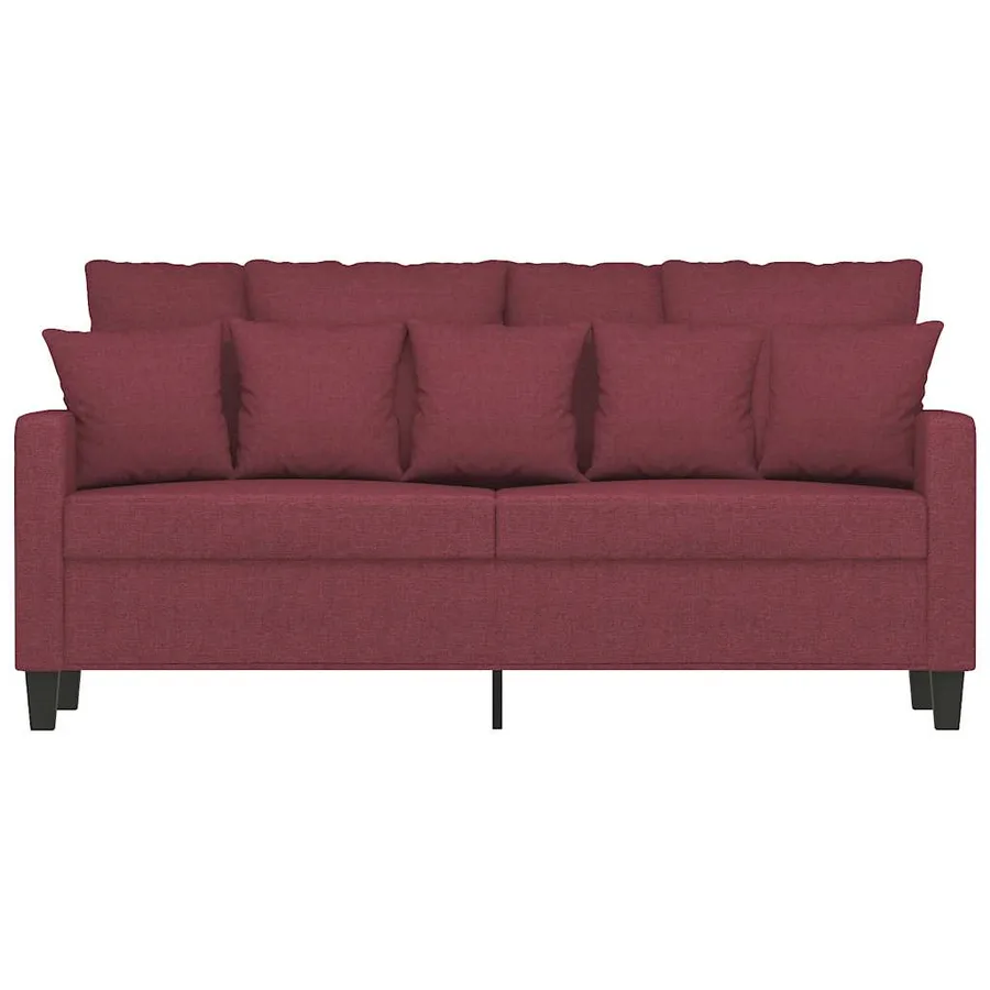 Canapé à 2 places Rouge bordeaux 140 cm Tissu - 4