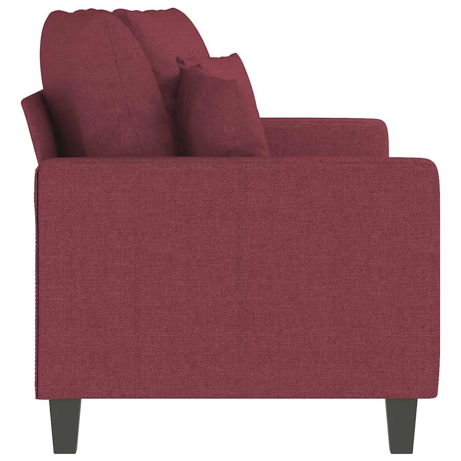 Canapé à 2 places Rouge bordeaux 140 cm Tissu - 5