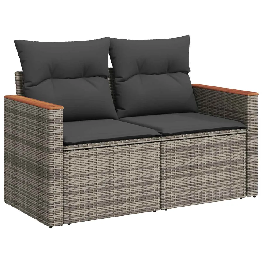 Ensemble de canapé de jardin 13 pcs Gris polyrotin - 5