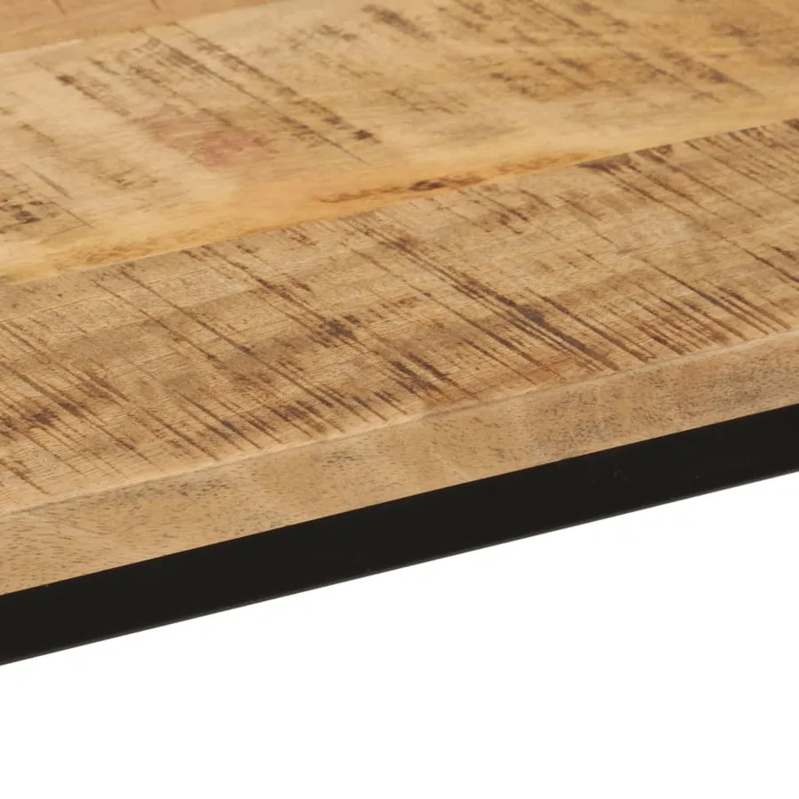 Table console 110x30x75 cm bois de manguier massif brut et fer - 5
