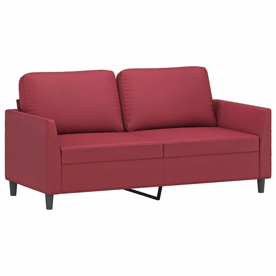 Canapé à 2 places Rouge bordeaux 140 cm Similicuir - 2