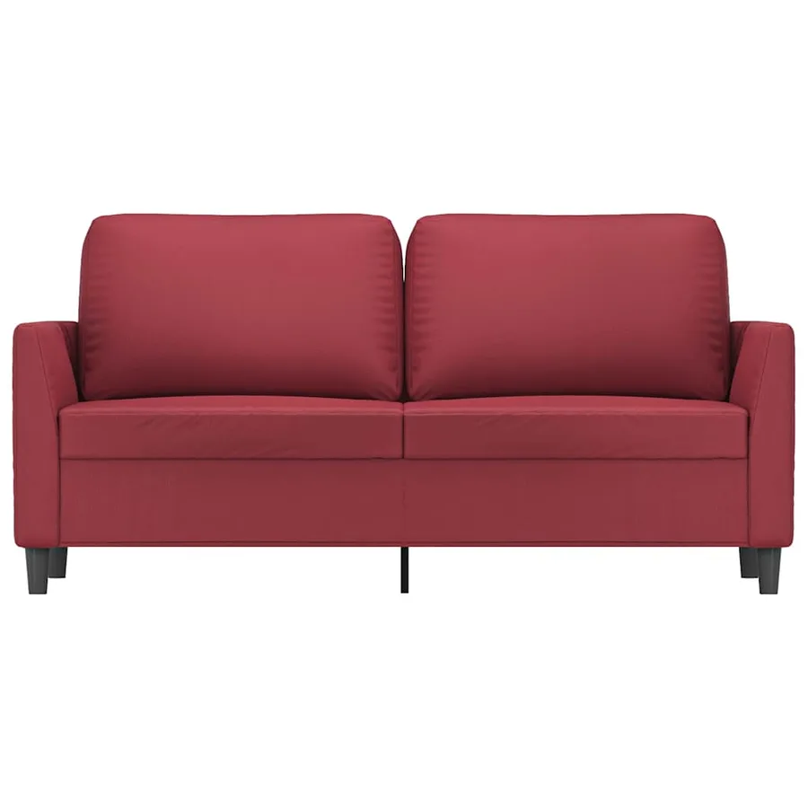 Canapé à 2 places Rouge bordeaux 140 cm Similicuir - 4
