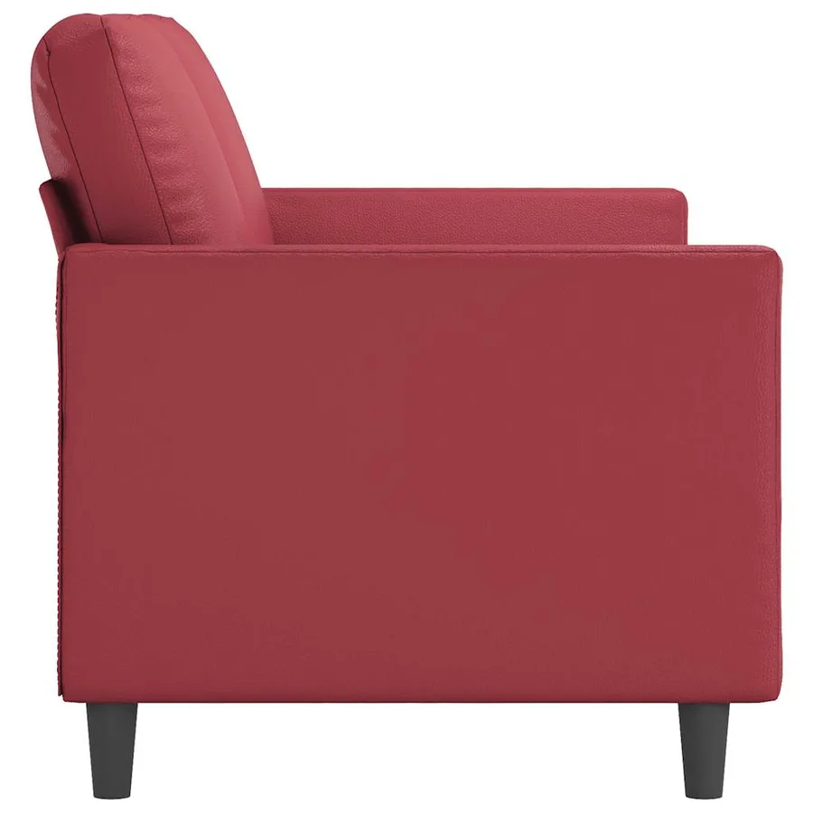 Canapé à 2 places Rouge bordeaux 140 cm Similicuir - 5