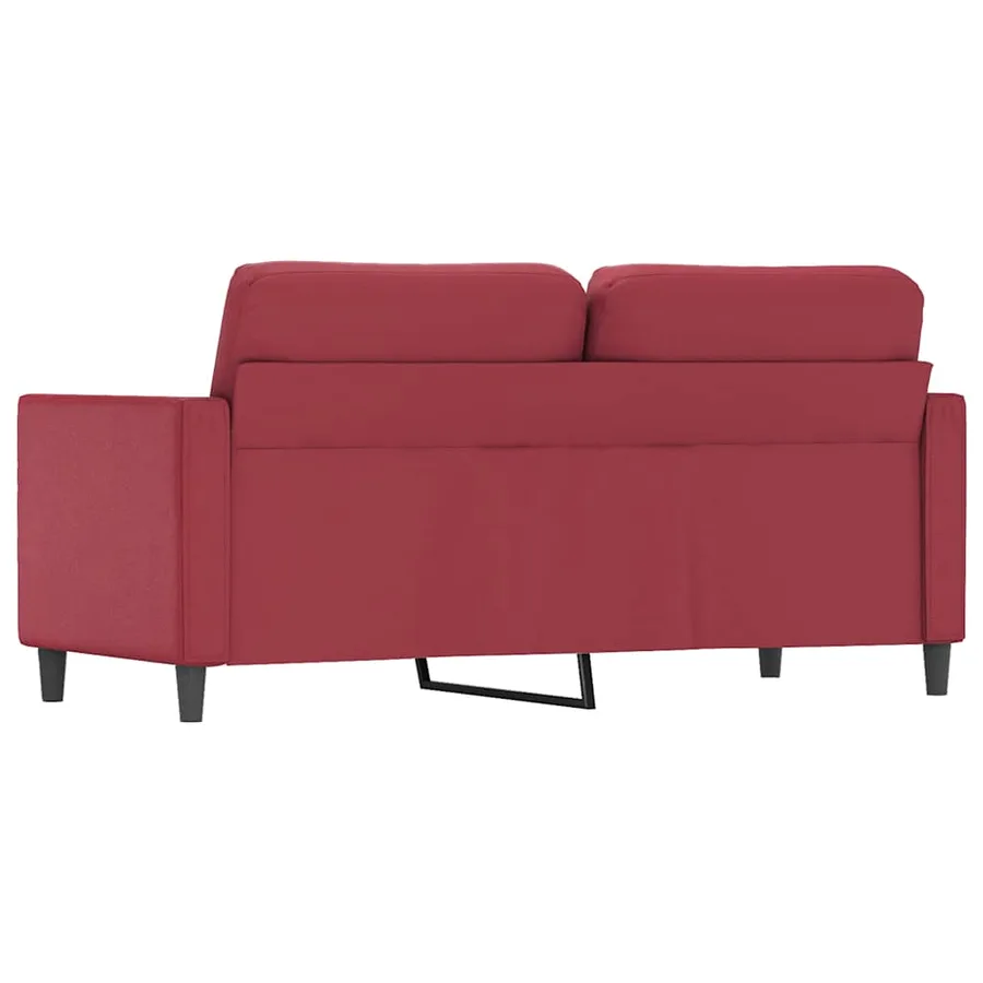 Canapé à 2 places Rouge bordeaux 140 cm Similicuir - 6