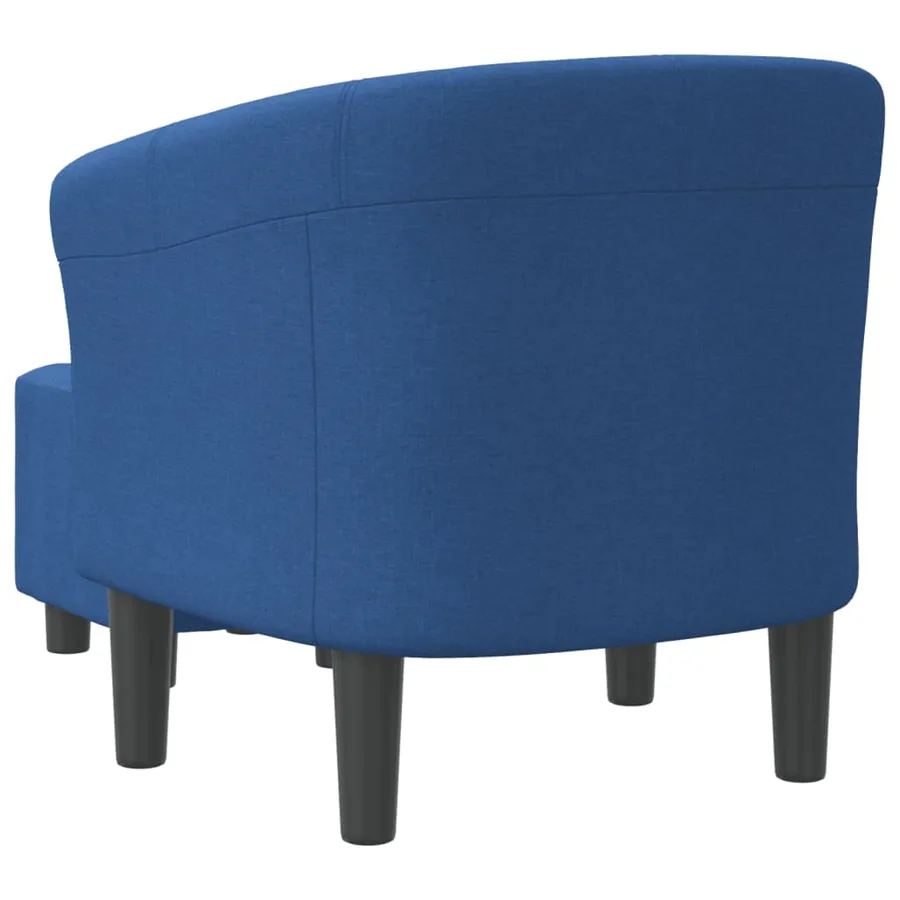 Chaise cabriolet avec repose-pied bleu tissu - 5