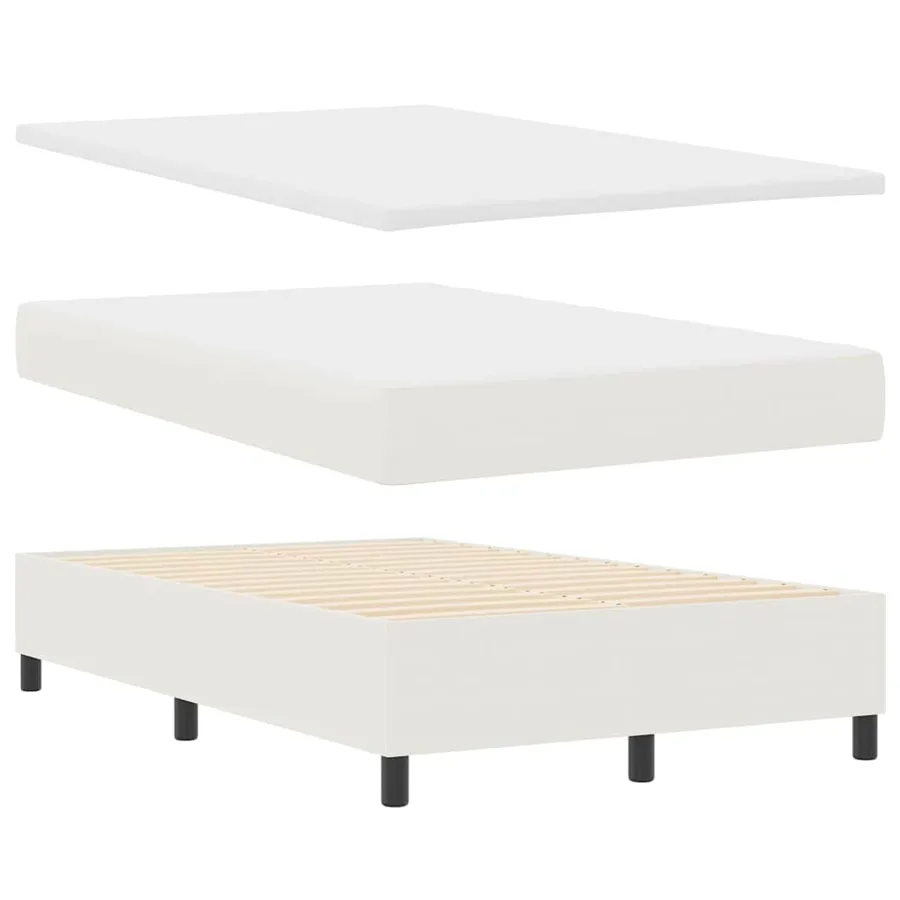 Lit à ressorts avec tête de lit Crème et Blanc 120 x 200 cm - 5