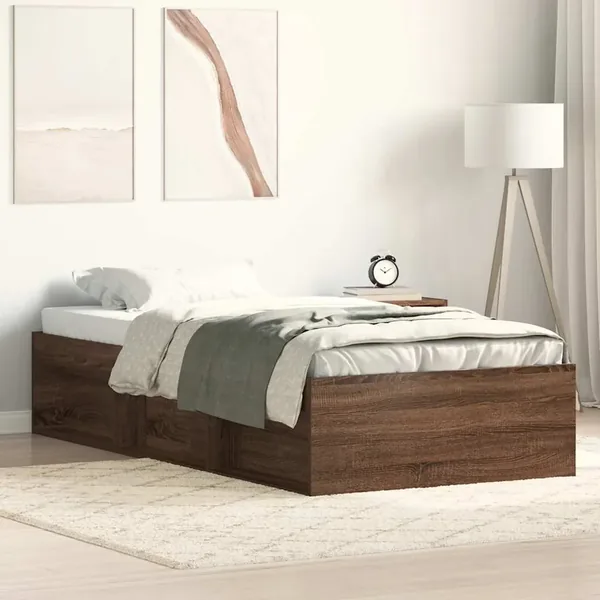 Cadre de lit sans matelas chêne marron 100x200 cm