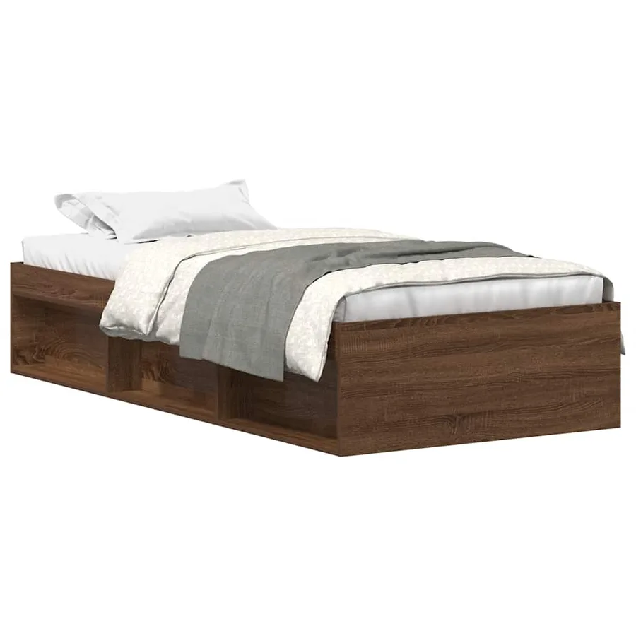 Cadre de lit sans matelas chêne marron 100x200 cm - 2