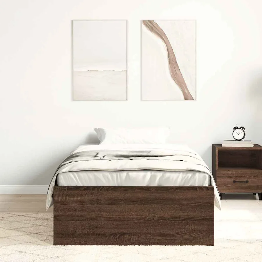 Cadre de lit sans matelas chêne marron 100x200 cm - 3