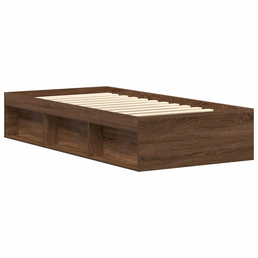Cadre de lit sans matelas chêne marron 100x200 cm - 7