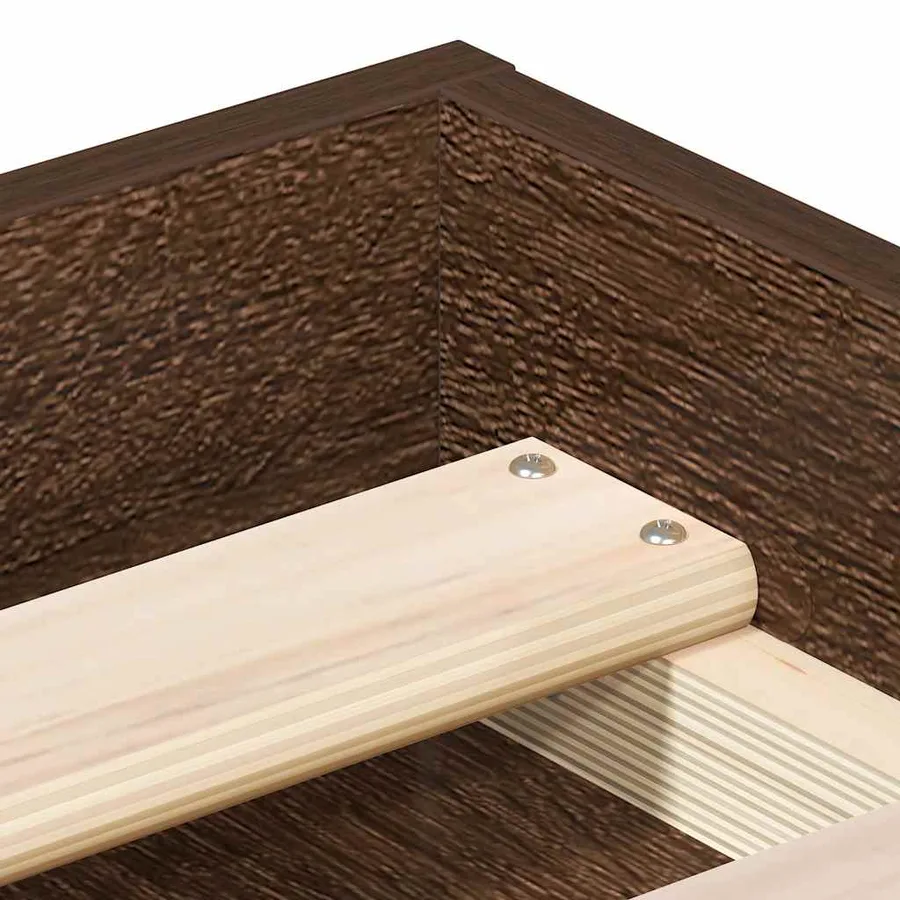 Cadre de lit sans matelas chêne marron 100x200 cm - 8