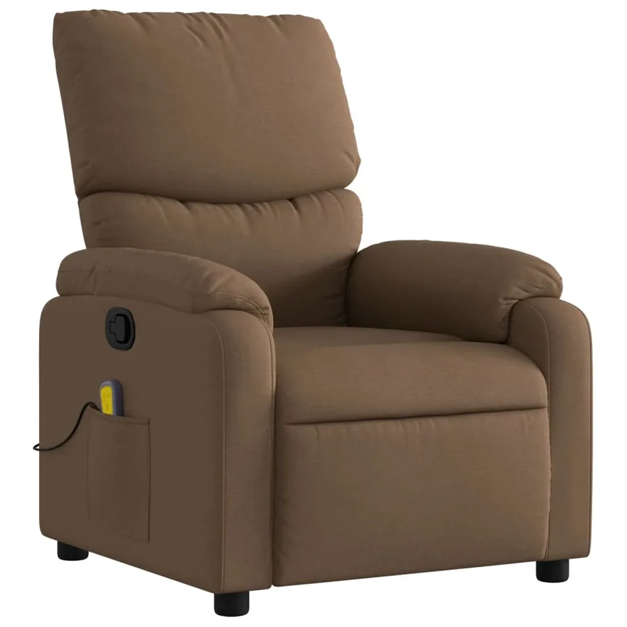 Fauteuil de massage inclinable Marron Tissu - 3
