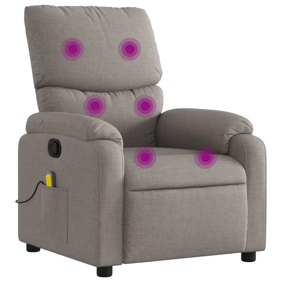 Fauteuil de massage inclinable Taupe Tissu - 2