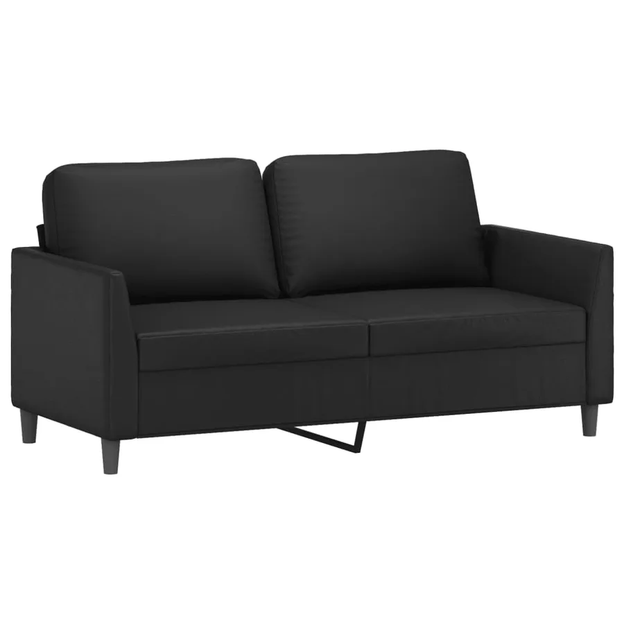 Ensemble de canapés 3 pcs avec coussins Noir Similicuir - 4