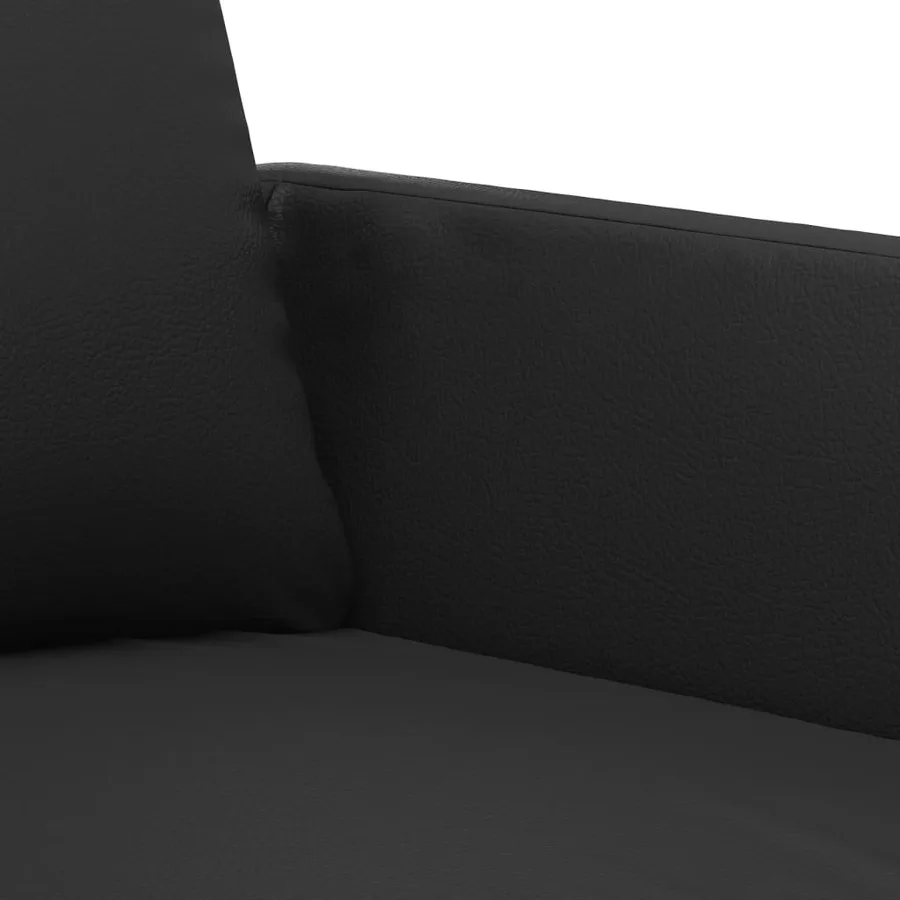 Ensemble de canapés 3 pcs avec coussins Noir Similicuir - 6