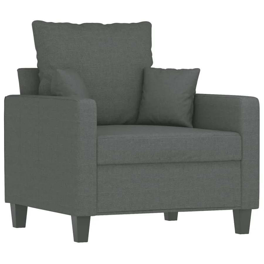 Ensemble de canapés 3 pcs coussins gris foncé tissu - 5
