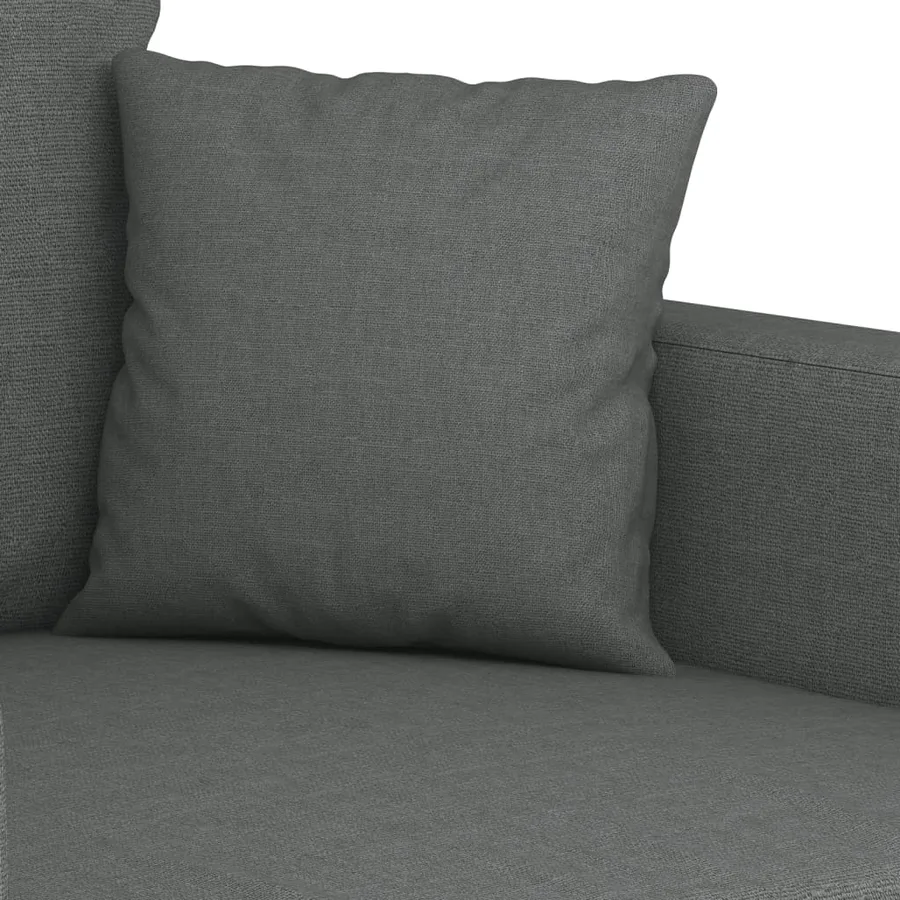 Ensemble de canapés 3 pcs coussins gris foncé tissu - 6