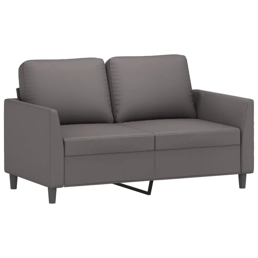 Ensemble de canapés 3 pcs avec coussins Gris Similicuir - 3