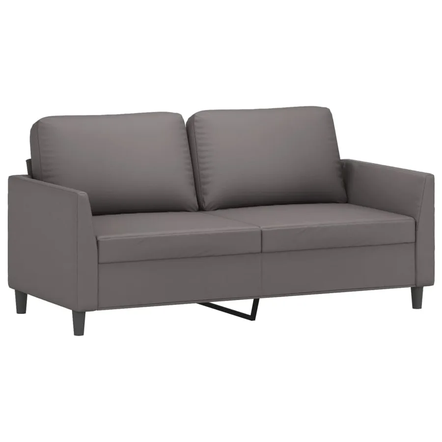 Ensemble de canapés 3 pcs avec coussins Gris Similicuir - 4