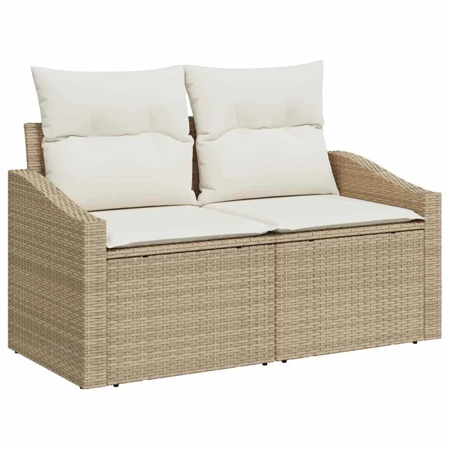 Ensemble de canapé de jardin 13 pcs Beige Poly rotin - 5