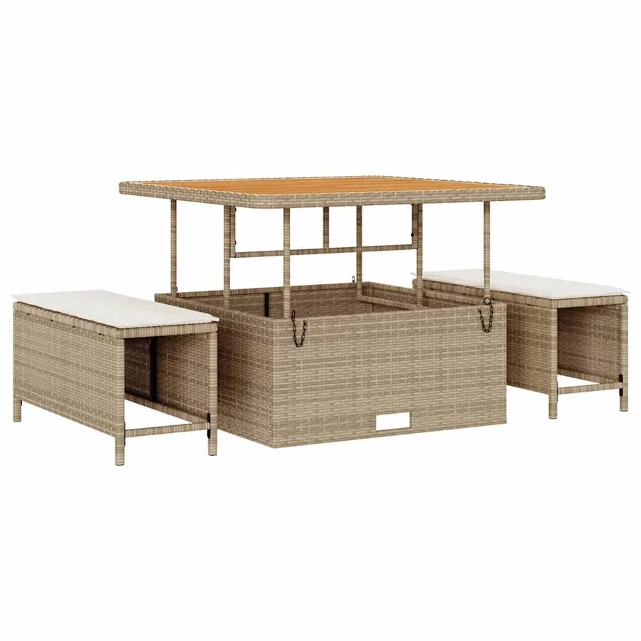 Ensemble de canapé de jardin 13 pcs Beige Poly rotin - 6