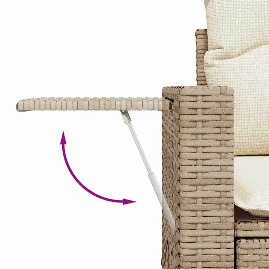 Ensemble de canapé de jardin 9 pcs Beige et crème polyrotin - 14