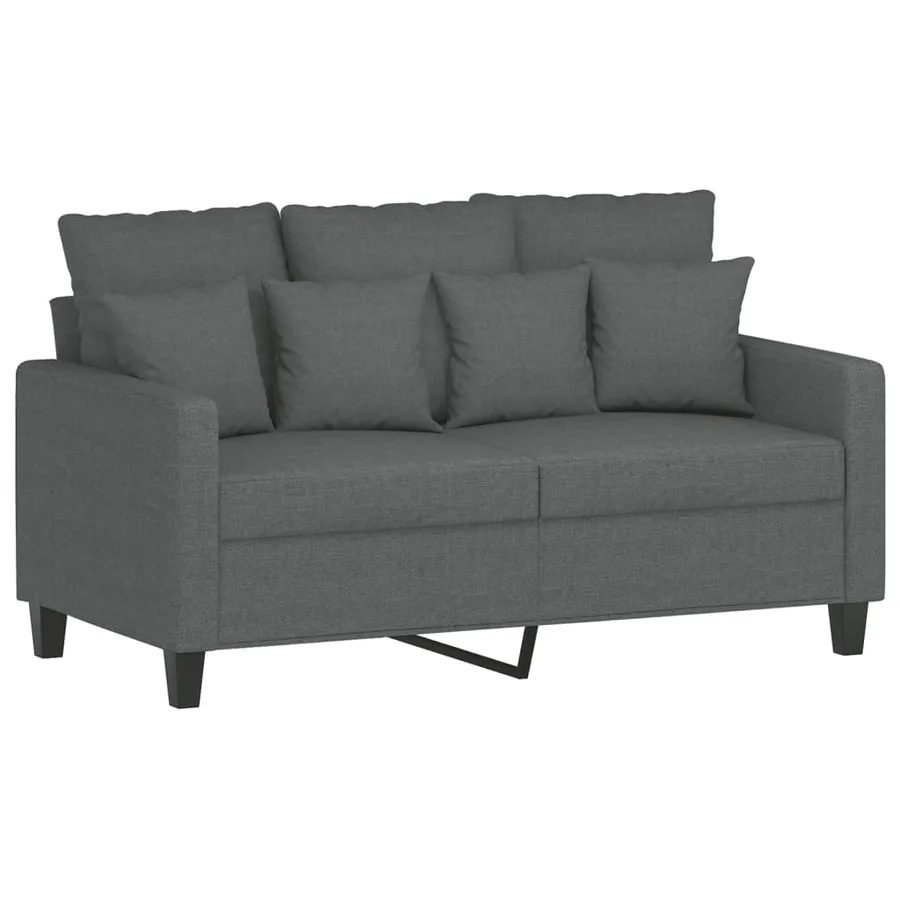 Ensemble de canapés 3 pcs avec coussins Gris foncé Tissu - 3